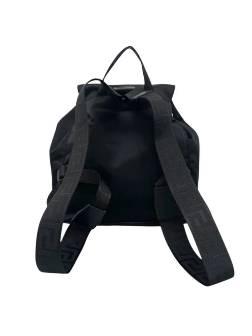 Versace Nylon Backpack Cowhide Black Medusa